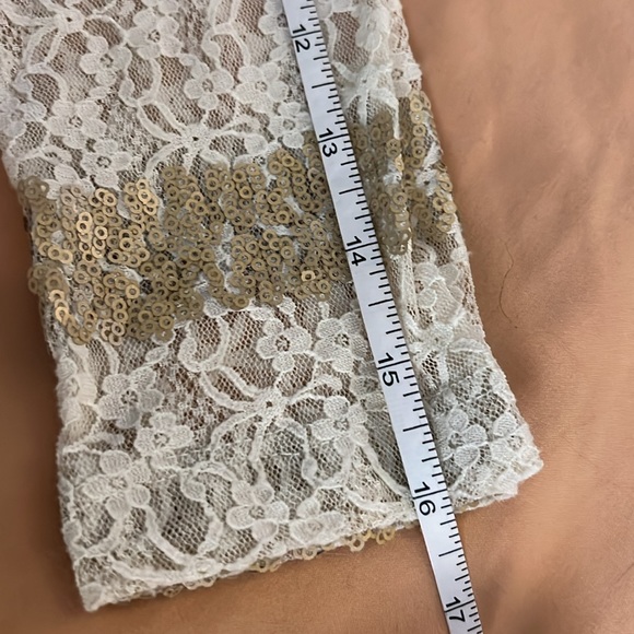 Angels & Diamonds lace quarter sleeve bling top - Picture 2 of 6